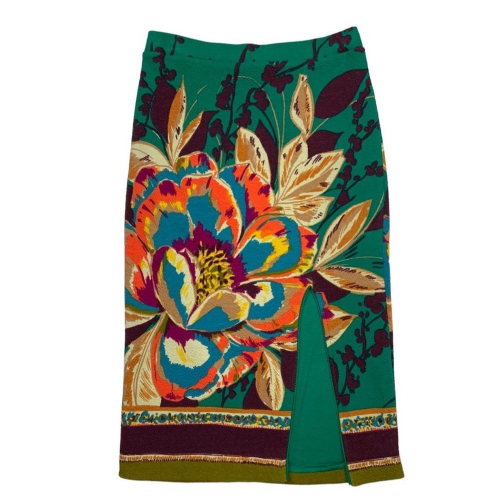 Maeve Anthropologie Floral Tapestry Pencil Skirt L Side Slit